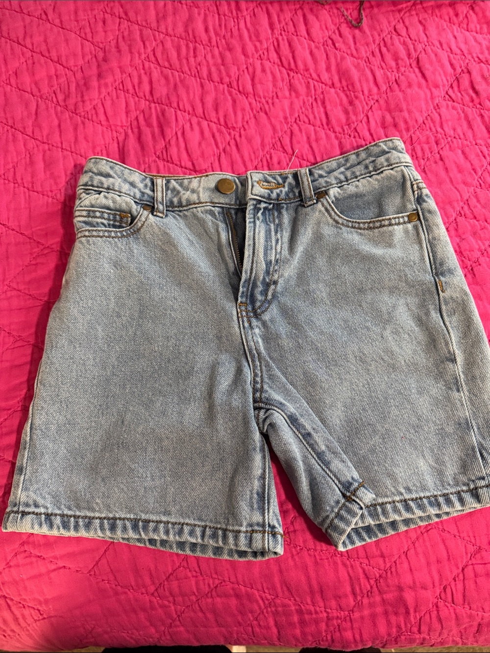 Girls Copper Key Light Blue Denim Shorts